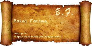 Bakai Fatima névjegykártya